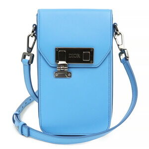 Dior Vertical Pouch Shoulder Bag Crossbody Smooth Calf Leather Blue